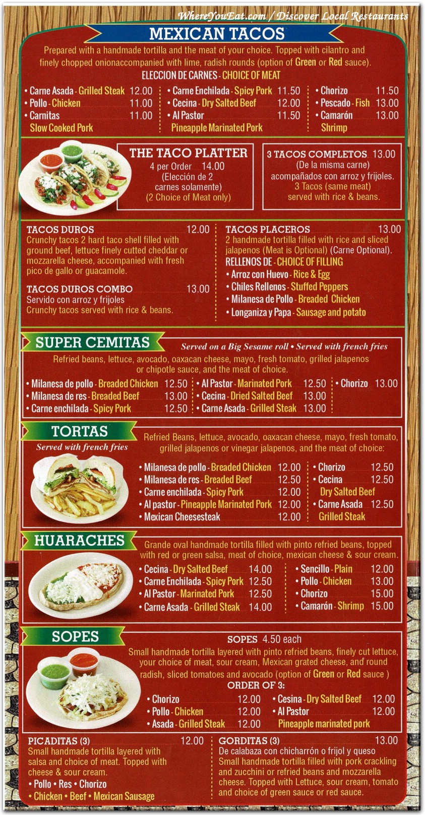 menu